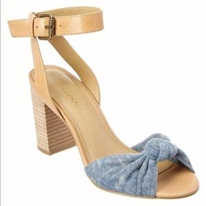 Splendid Denim Knot Block Heel Sandal Sz 9
